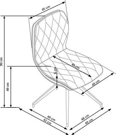 Kitchen Chair Jelgava | size: Width: 49cm, Height: 90cm, Depth: 62cm | color: Gray | image: 3 | variant: 1002189