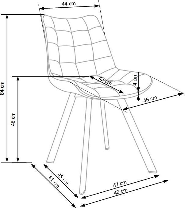 Kitchen Chair Jonava | size: Width: 46cm, Height: 84cm, Depth: 61cm | color: Pink | image: 7 | variant: 1002248