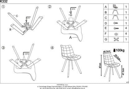 Kitchen Chair Jonava | size: Width: 46cm, Height: 84cm, Depth: 61cm | color: Yellow | image: 8 | variant: 1002247