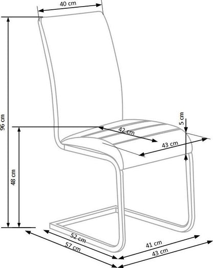 Kitchen Chair K108 | size: Width: 44cm, Height: 96cm, Depth: 48cm | color: White | image: 3 | variant: 1011468