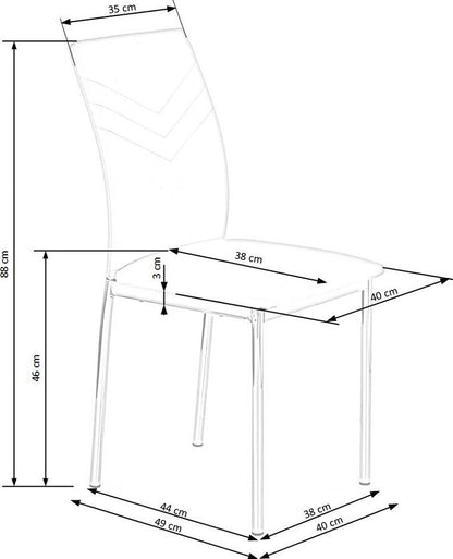 Kitchen Chair K137 | size: Width: 43cm, Height: 92cm, Depth: 49cm | color: Gray | image: 7 | variant: 1011428