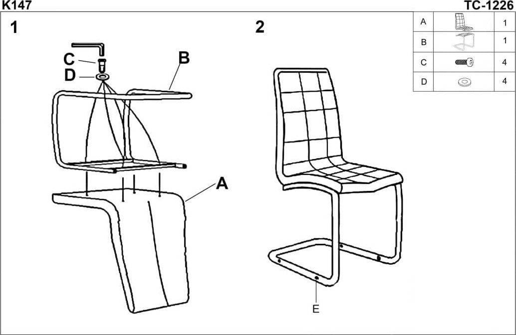 Kitchen Chair K147 | size: Width: 42cm, Height: 101cm, Depth: 55cm | color: Gray | image: 3 | variant: 1003050