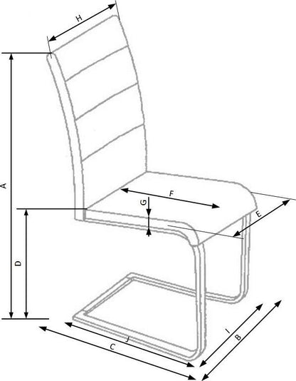 Kitchen Chair K210 | size: Width: 42cm, Height: 100cm, Depth: 42cm | color: Gray | image: 3 | variant: 1011435