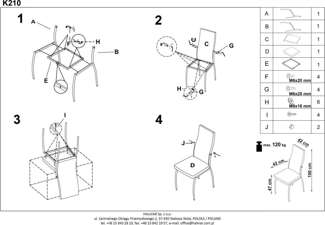 Kitchen Chair K210 | size: Width: 42cm, Height: 100cm, Depth: 42cm | color: Gray | image: 4 | variant: 1011435