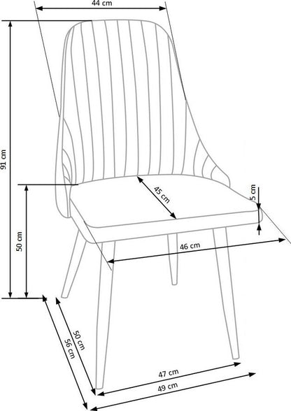 Kitchen Chair K285 | size: Width: 56cm, Height: 85cm, Depth: 49cm | color: Gray | image: 6 | variant: 1003109