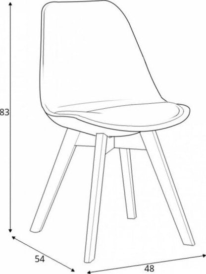 Kitchen Chair K303 | size: Width: 48cm, Height: 83cm, Depth: 54cm | color: Gray | image: 3 | variant: 1003125