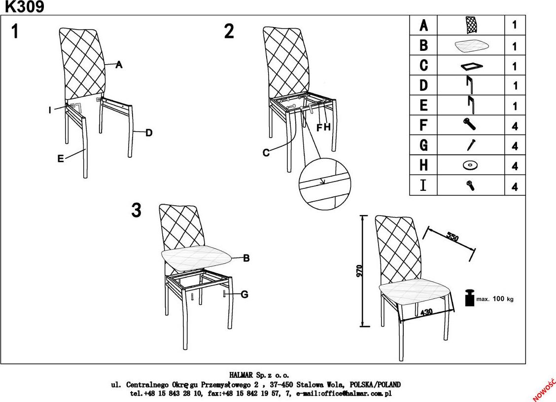 Kitchen Chair K309 | size: Width: 43cm, Height: 97cm, Depth: 57cm | color: Gray | image: 8 | variant: 1003127