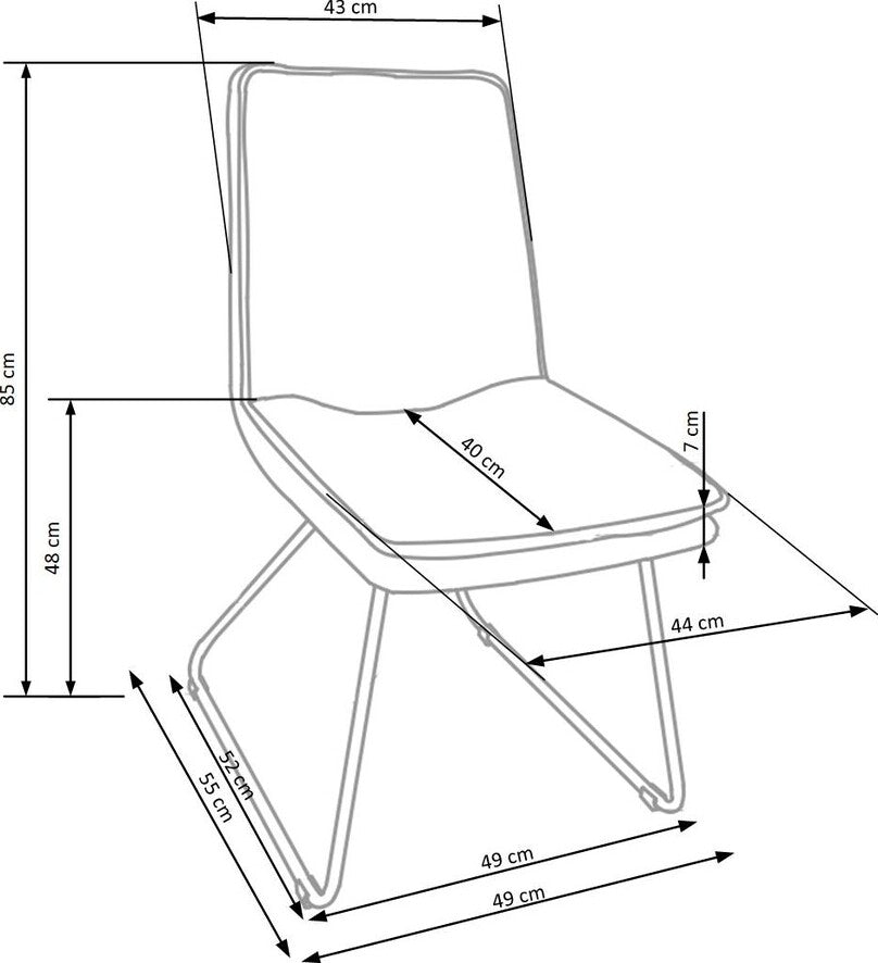 Kitchen Chair K326 | size: Width: 49cm, Height: 85cm, Depth: 55cm | color: Gray | image: 8 | variant: 1011472