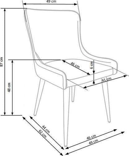 Kitchen Chair K333 | size: Width: 49cm, Height: 87cm, Depth: 62cm | color: Gray | image: 7 | variant: 1011465