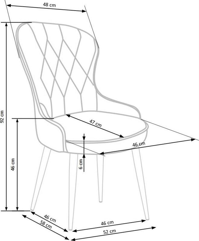 Kitchen Chair K366 | size: Width: 52cm, Height: 92cm, Depth: 58cm | color: Gray | image: 5 | variant: 1003174