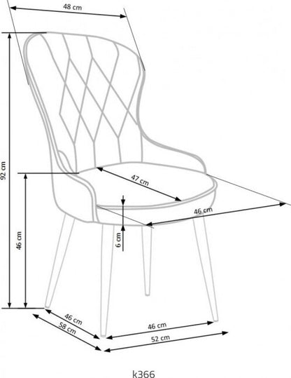 Kitchen Chair K366 | size: Width: 52cm, Height: 92cm, Depth: 58cm | color: Green | image: 10 | variant: 1003175