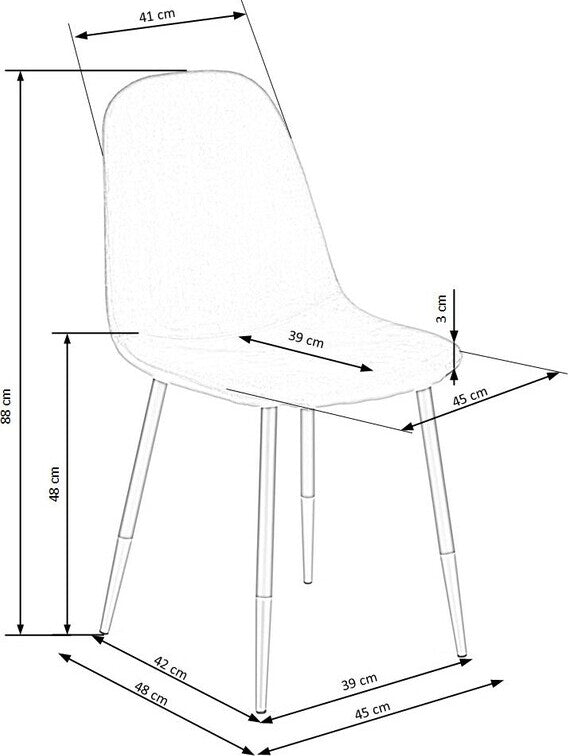 Kitchen Chair K379 | size: Width: 45cm, Height: 88cm, Depth: 48cm | color: Red | image: 8 | variant: 1003188