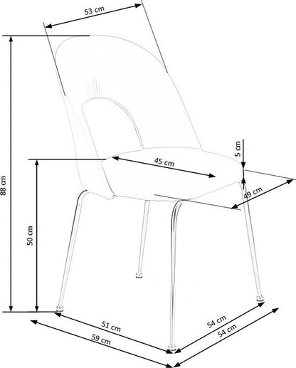 Kitchen Chair K385 | size: Width: 54cm, Height: 88cm, Depth: 59cm | color: Black | image: 8 | variant: 1003197