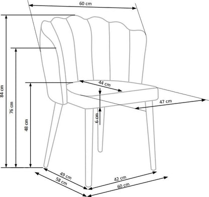 Kitchen Chair K386 | size: Width: 60cm, Height: 84cm, Depth: 58cm | color: Gray | image: 6 | variant: 1003200