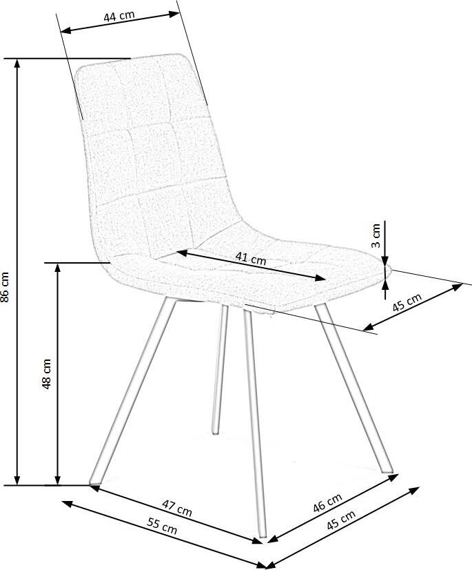 Kitchen Chair K402 | size: Width: 45cm, Height: 86cm, Depth: 55cm | color: Beige | image: 2 | variant: 1003218