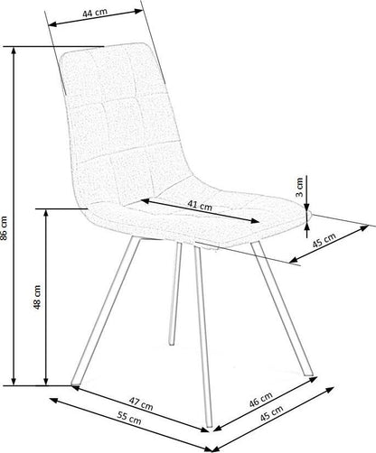 Kitchen Chair K402 | size: Width: 45cm, Height: 86cm, Depth: 55cm | color: Beige | image: 2 | variant: 1003218