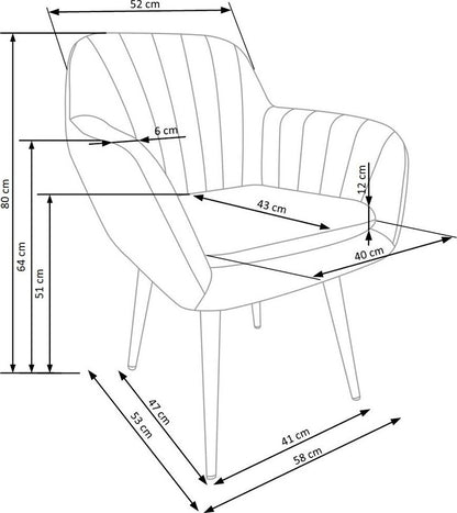 Kitchen Chair K429 | size: Width: 58cm, Height: 80cm, Depth: 53cm | color: Gray | image: 8 | variant: 1003257