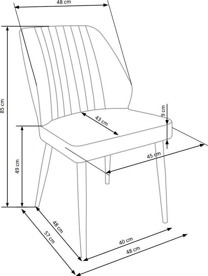 Kitchen Chair K432 | size: Width: 48cm, Height: 85cm, Depth: 57cm | color: Gray | image: 6 | variant: 1003271