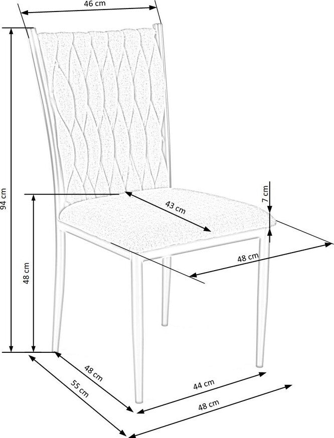 Kitchen Chair K436 | size: Width: 48cm, Height: 94cm, Depth: 55cm | color: Gray | image: 9 | variant: 1003276