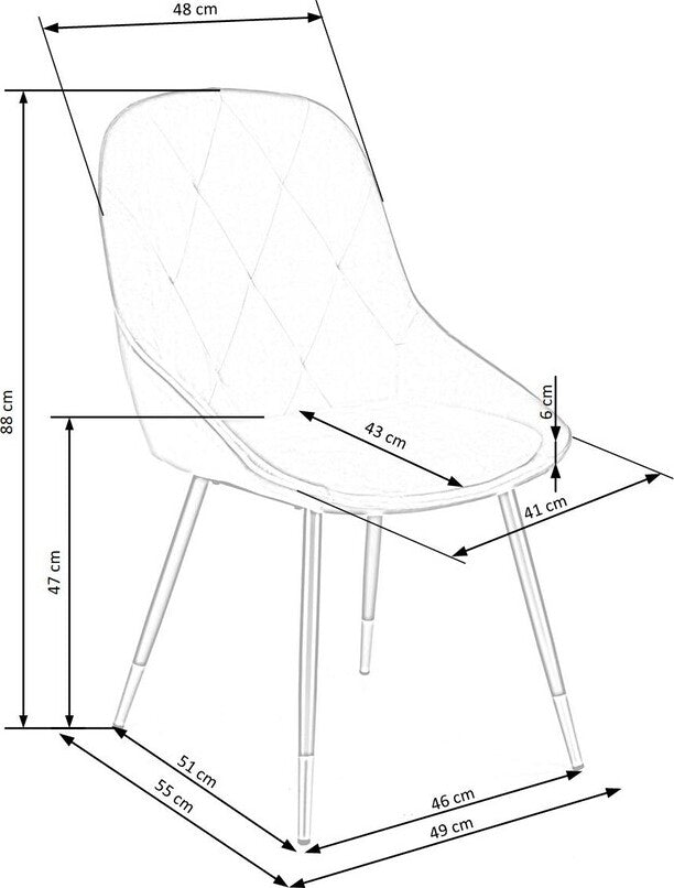 Kitchen Chair K437 | size: Width: 49cm, Height: 88cm, Depth: 55cm | color: Gray | image: 6 | variant: 1003279