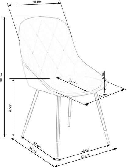 Kitchen Chair K437 | size: Width: 49cm, Height: 88cm, Depth: 55cm | color: Green | image: 5 | variant: 1003280