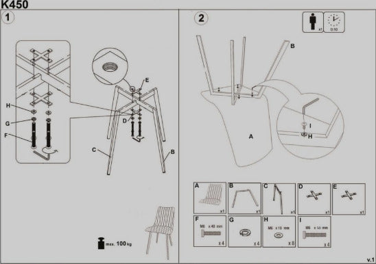 Kitchen Chair K450 | size: Width: 44cm, Height: 85cm, Depth: 58cm | color: Beige | image: 1 | variant: 1003301