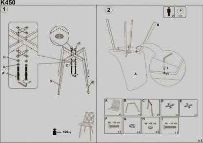 Kitchen Chair K450 | size: Width: 44cm, Height: 85cm, Depth: 58cm | color: Beige | image: 1 | variant: 1003301