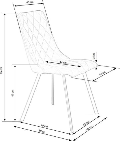 Kitchen Chair K450 | size: Width: 44cm, Height: 85cm, Depth: 58cm | color: Green | image: 8 | variant: 1003299