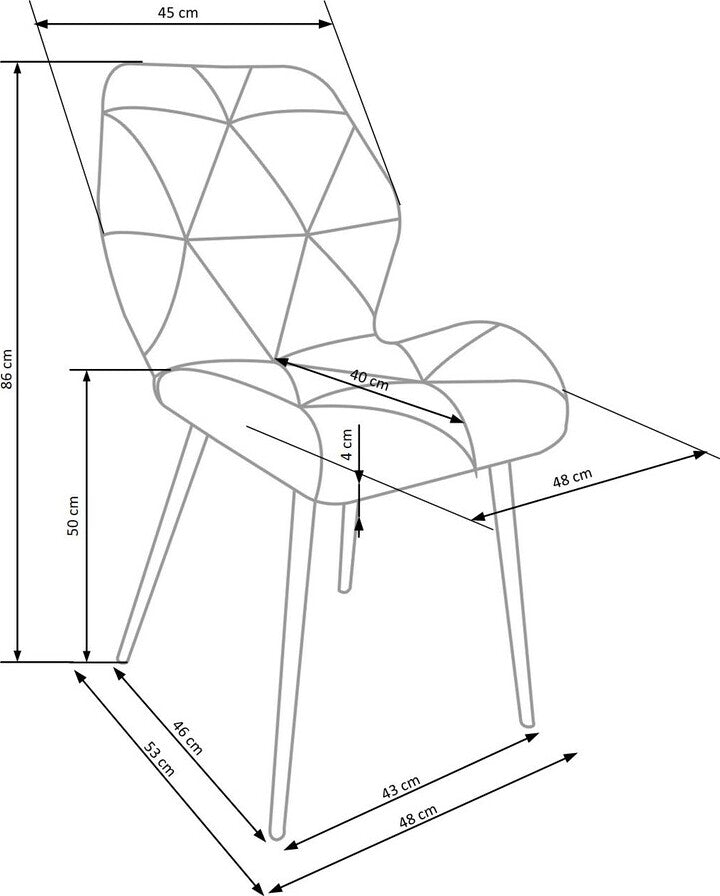 Kitchen Chair K453 | size: Width: 48cm, Height: 86cm, Depth: 53cm | color: Green | image: 7 | variant: 1003308