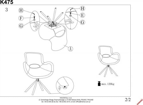 Kitchen Chair K475 | size: Width: 59cm, Height: 81cm, Depth: 58cm | color: Gray | image: 8 | variant: 1003337