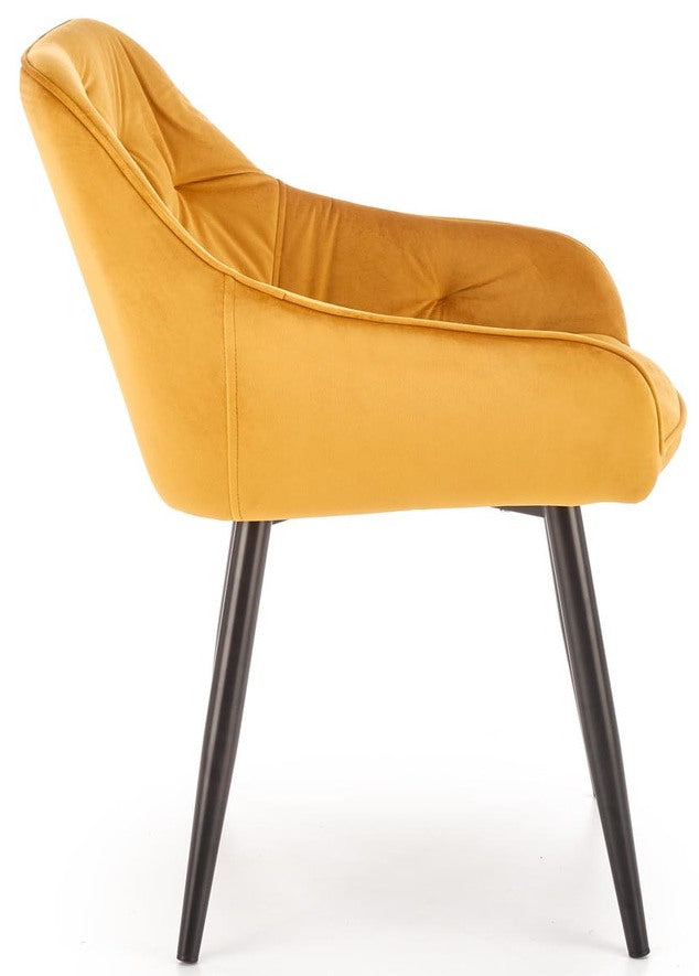 Kitchen Chair K487 | size: Width: 56cm, Height: 81cm, Depth: 65cm | color: Yellow | image: 4 | variant: 1003346