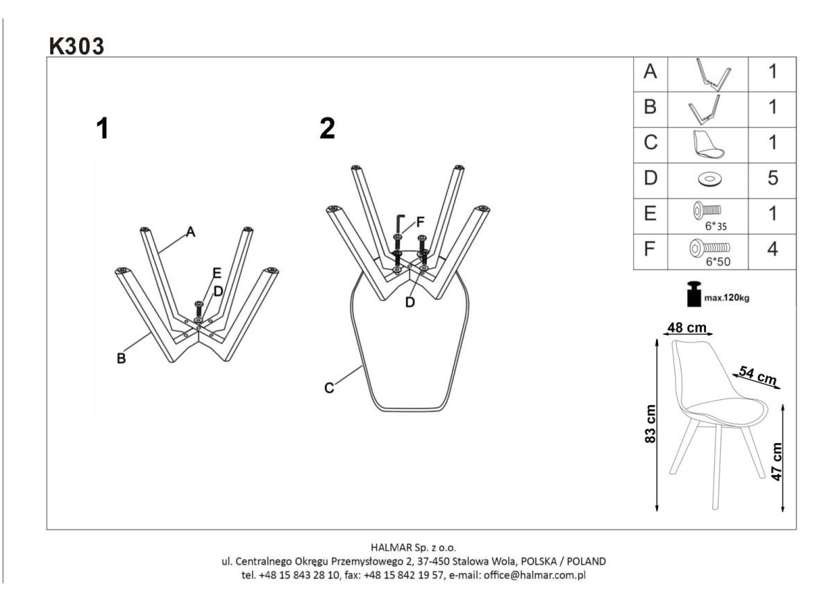 Kitchen Chair Klaipeda | size: Width: 48cm, Height: 83cm, Depth: 54cm | color: Gray | image: 3 | variant: 1002220