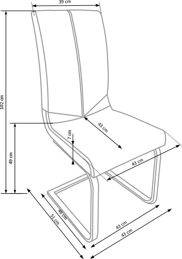 Kitchen Chair Kuressaare | size: Width: 44cm, Height: 97cm, Depth: 59cm | color: Black | image: 3 | variant: 1002168