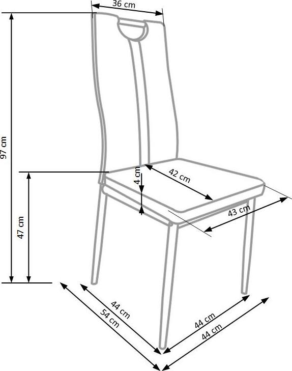 Kitchen Chair Kuressaare | size: Width: 44cm, Height: 97cm, Depth: 59cm | color: Gray | image: 5 | variant: 1002167
