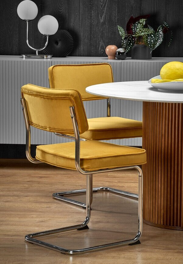 Kitchen Chair La Coruna | size: Width: 49cm, Height: 85cm, Depth: 55cm | color: Yellow | image: 2 | variant: 1002500