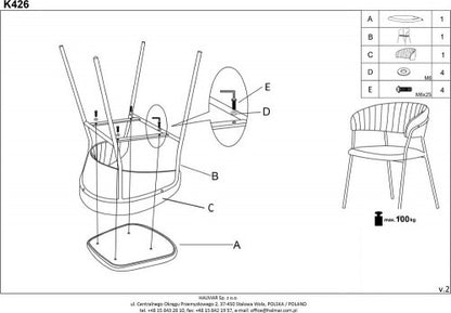 Kitchen Chair Larnaca | size: Width: 57cm, Height: 79cm, Depth: 54cm | color: Green | image: 8 | variant: 1002348