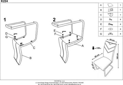 Kitchen Chair Liepaja | size: Width: 44cm, Height: 100cm, Depth: 59cm | color: White | image: 5 | variant: 1002187