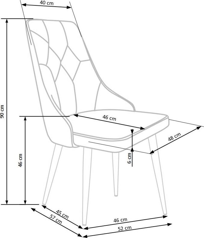 Kitchen Chair Ljubljana | size: Width: 52cm, Height: 90cm, Depth: 57cm | color: Gray | image: 7 | variant: 1002267