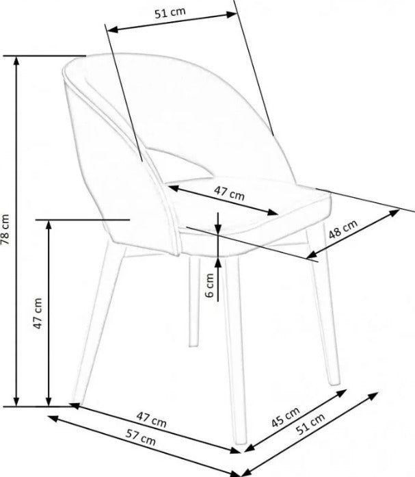 Kitchen Chair Lyon | size: Width: 51cm, Height: 78cm, Depth: 57cm | color: Gray | image: 8 | variant: 1002559