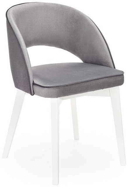 Kitchen Chair Lyon | size: Width: 51cm, Height: 78cm, Depth: 57cm | color: White/Grey | image: 1 | variant: 1002555