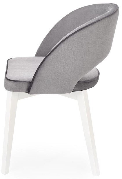 Kitchen Chair Lyon | size: Width: 51cm, Height: 78cm, Depth: 57cm | color: White/Grey | image: 2 | variant: 1002555