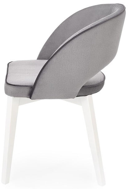 Kitchen Chair Lyon | size: Width: 51cm, Height: 78cm, Depth: 57cm | color: White/Grey | image: 2 | variant: 1002555