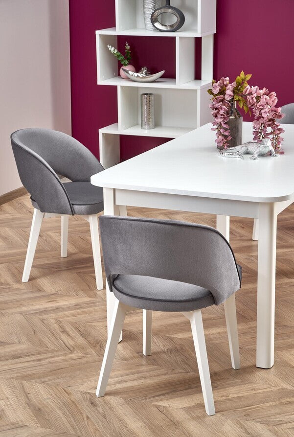 Kitchen Chair Lyon | size: Width: 51cm, Height: 78cm, Depth: 57cm | color: White/Grey | image: 7 | variant: 1002555