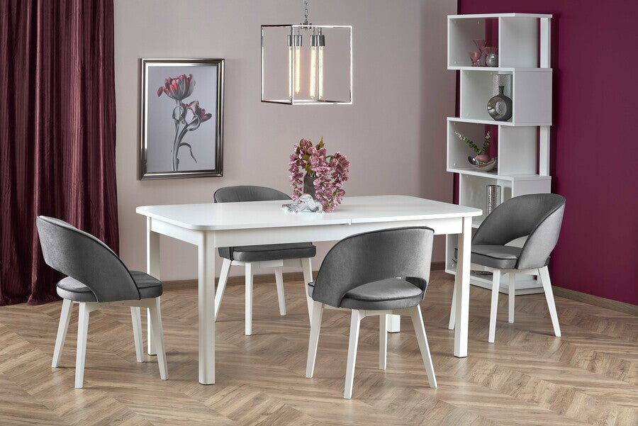 Kitchen Chair Lyon | size: Width: 51cm, Height: 78cm, Depth: 57cm | color: White/Grey | image: 8 | variant: 1002555