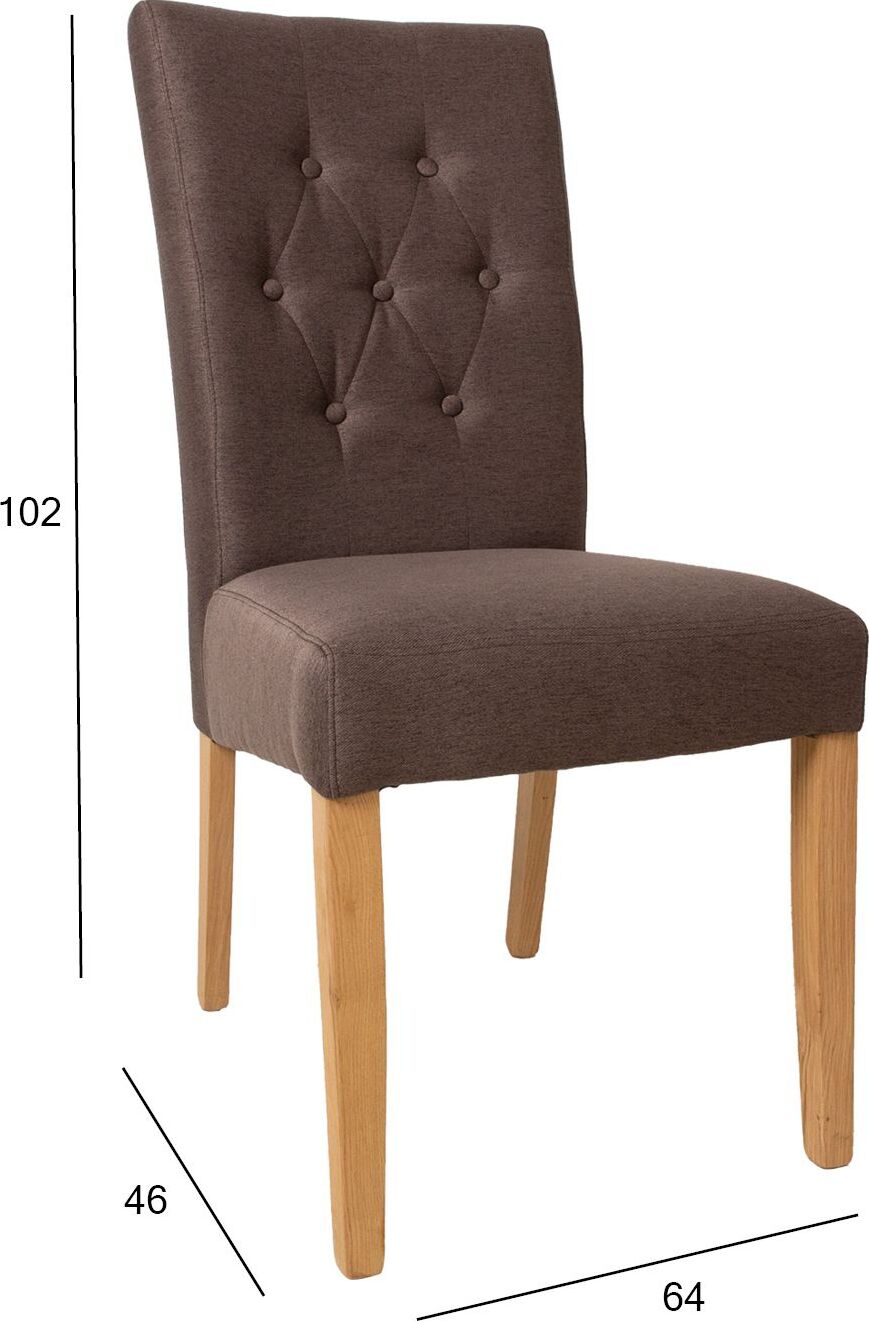 Kitchen Chair Margate | size: Width: 64cm, Height: 102cm, Depth: 46cm | color: Brown | image: 7 | variant: 1000888