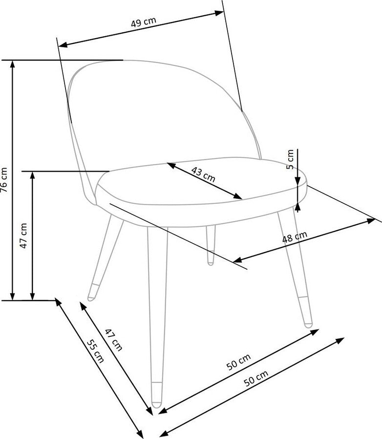 Kitchen Chair Marijampole | size: Width: 50cm, Height: 76cm, Depth: 55cm | color: Gray | image: 8 | variant: 1002238