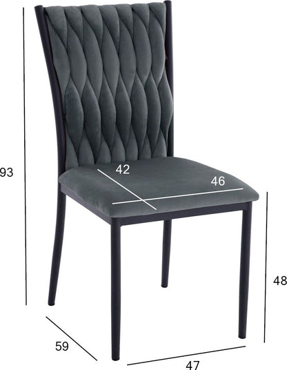 Kitchen Chair Orpington | size: Width: 47cm, Height: 93cm, Depth: 59cm | color: Gray | image: 5 | variant: 1000827