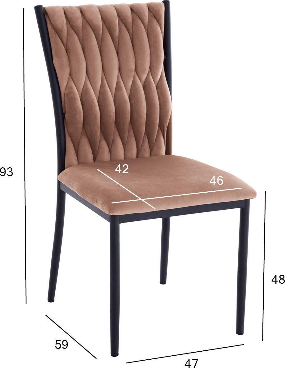 Kitchen Chair Orpington | size: Width: 47cm, Height: 93cm, Depth: 59cm | color: Pink | image: 6 | variant: 1000828
