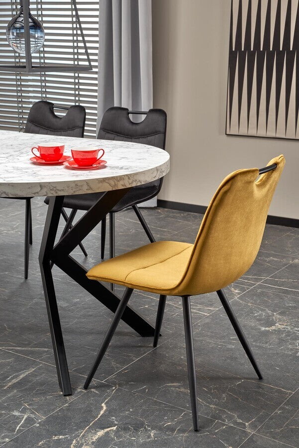 Kitchen Chair Pamplona | size: Width: 46cm, Height: 83cm, Depth: 58cm | color: Yellow | image: 2 | variant: 1002531