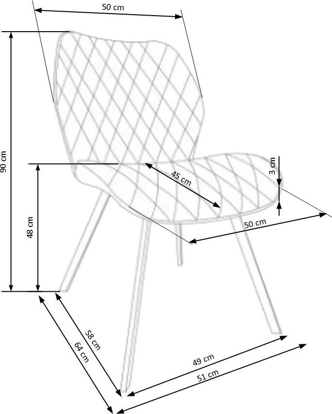 Kitchen Chair Prague | size: Width: 51cm, Height: 90cm, Depth: 64cm | color: Gray | image: 6 | variant: 1002261